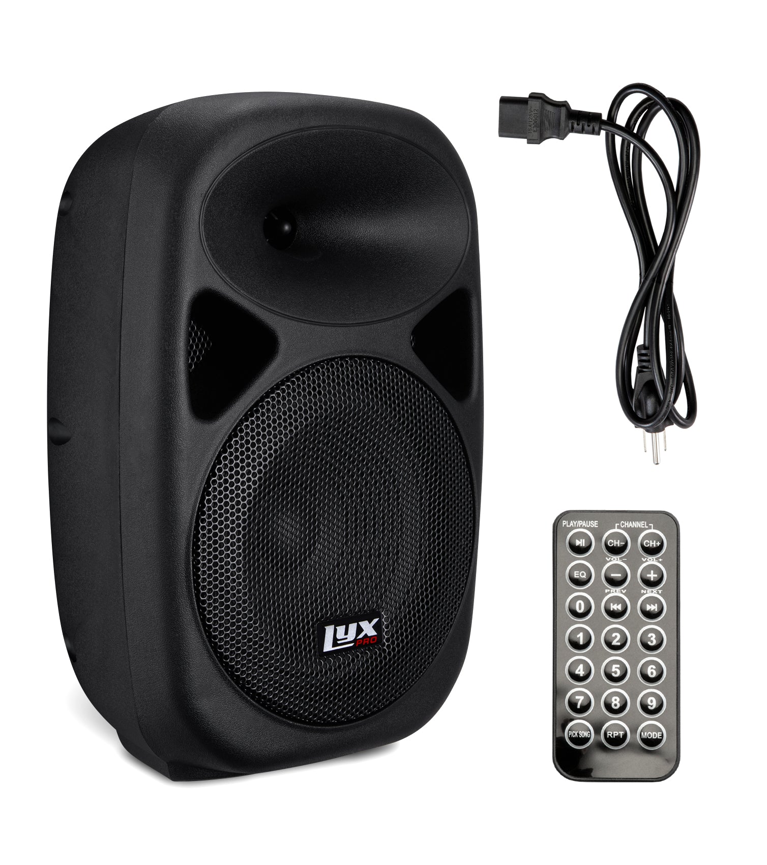 8” portable PA speaker, cord, and remote