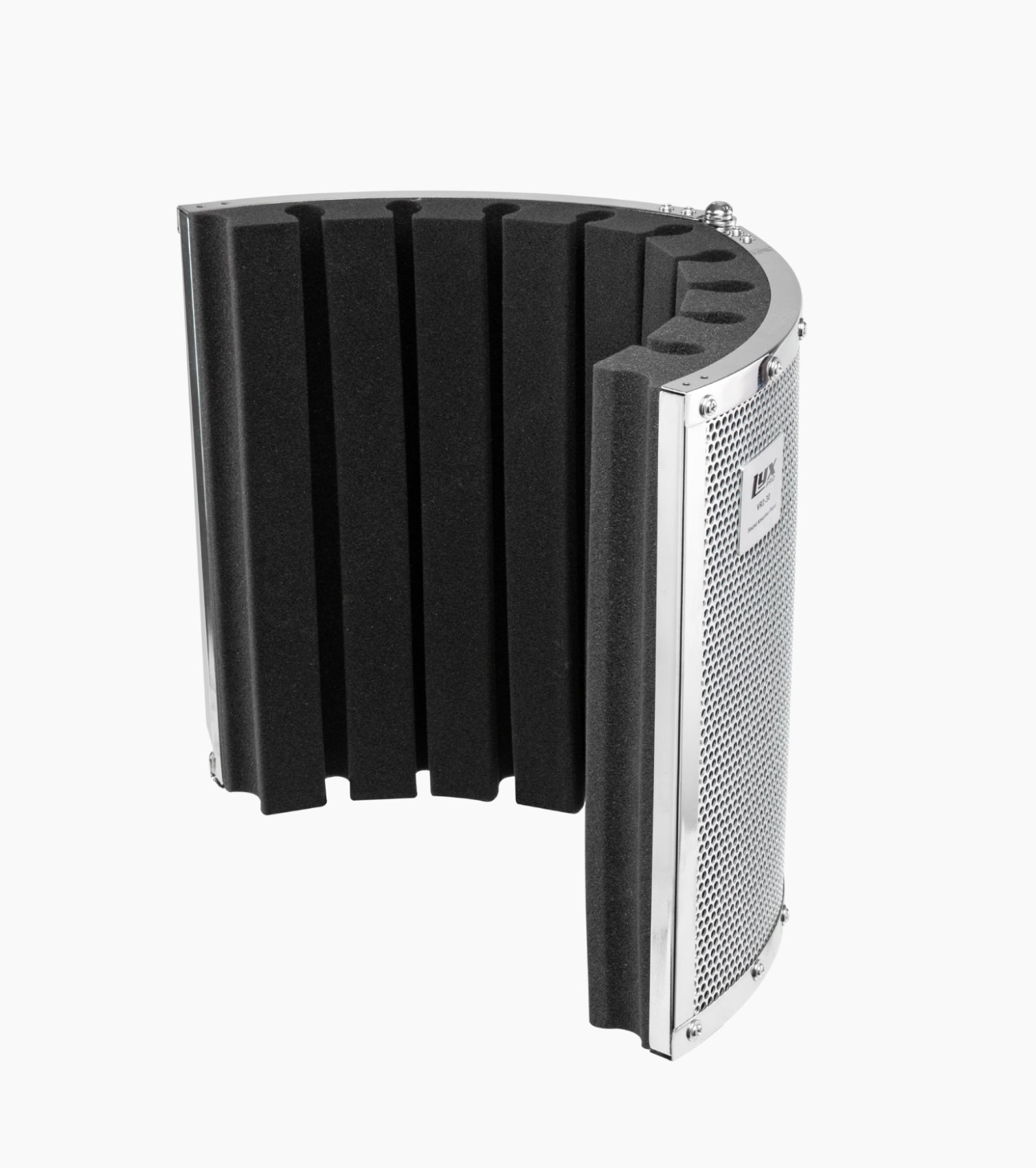 Sound Absorbing Vocal Shield with Collapsible Panels - Side View