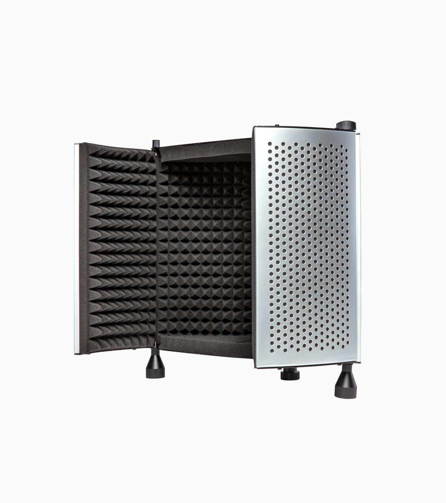 Freestanding Sound Absorbing Vocal Shield - Side View