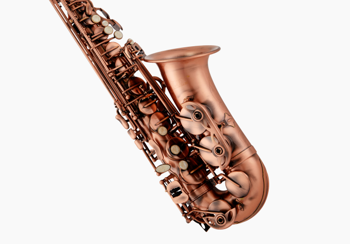 antique red e flat alto sax 