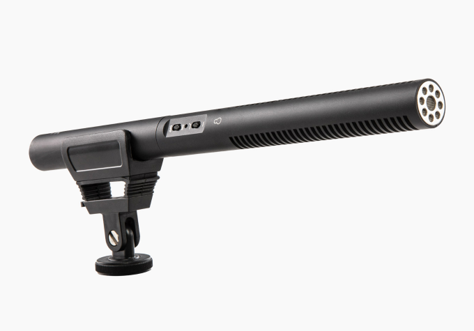 shotgun microphone with shock mount and windscreen 
