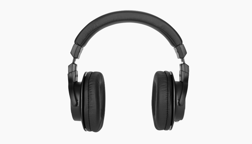 black studio quality headphones with detachable cables 