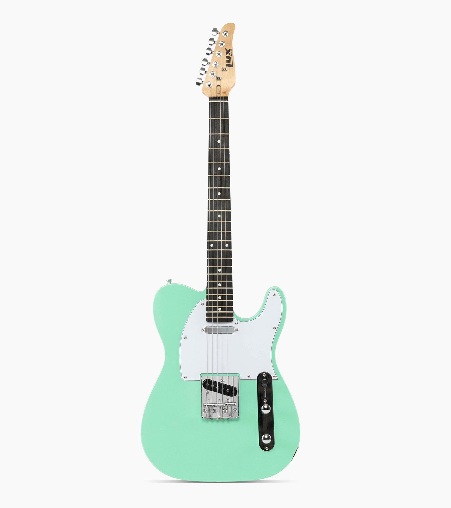 Green single-cutaway electric guitar